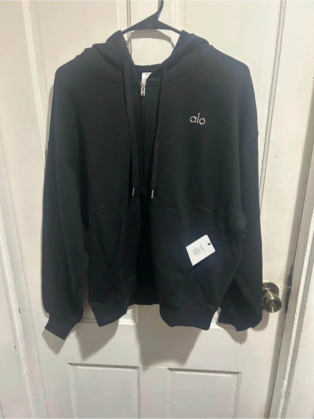 ALO Yoga Men's Black Full-Zip Hoodie Sweatshirt